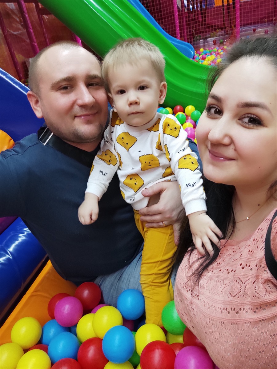 My husband, son, and I a month before the war