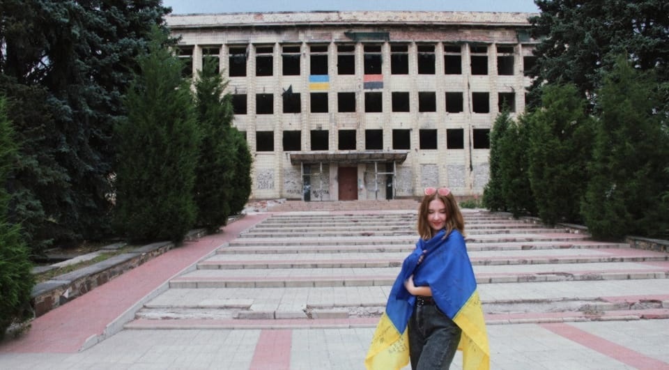 Valeria in Toretsk, a town neighboring with her village