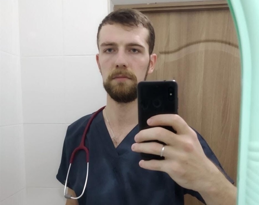 Andriy Serbyn before the evacuation from Mariupol

