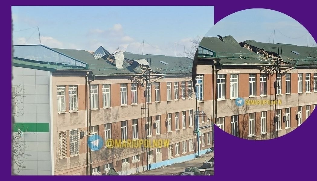 The roof was hit by a shell on March 7, the ceilings collapsed, and the windows were broken as a result