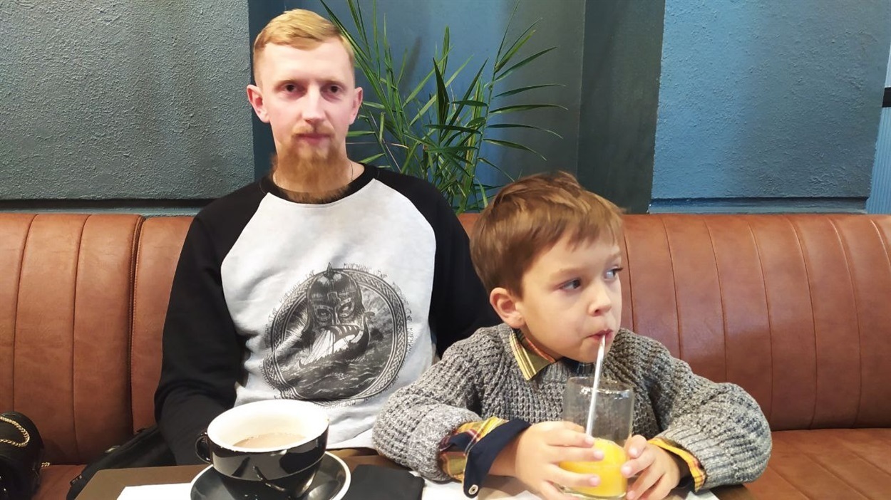Maksym with his son Yaroslav